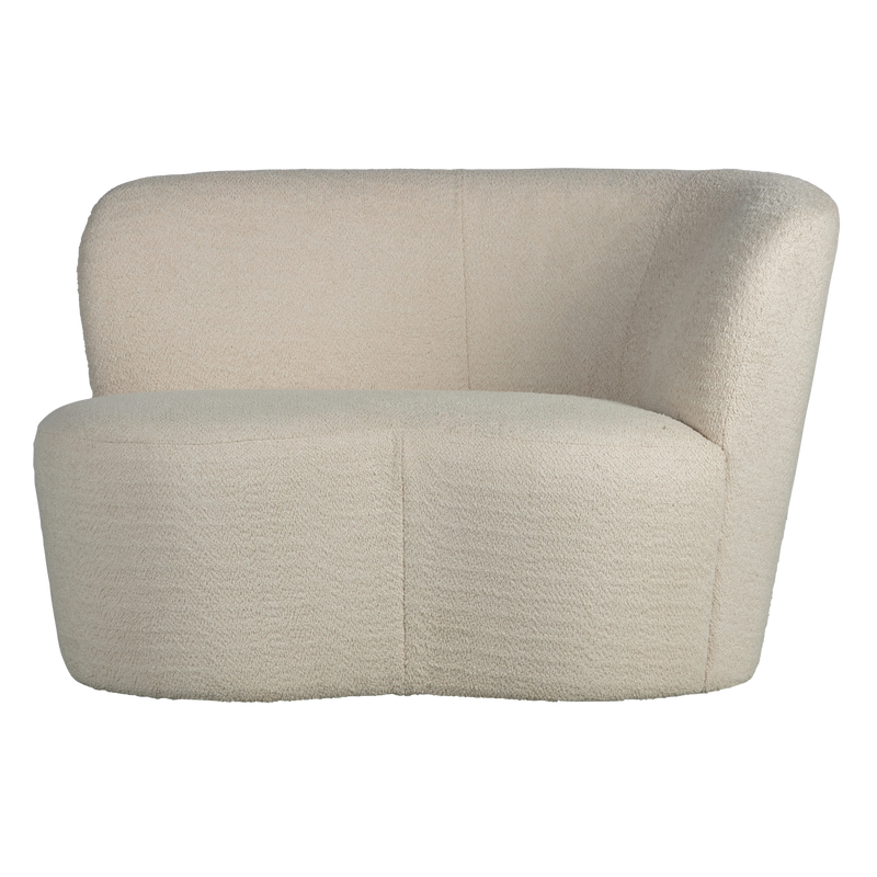 WOOOD Stone Liten Soffa Höger i Bouclé Cremevit