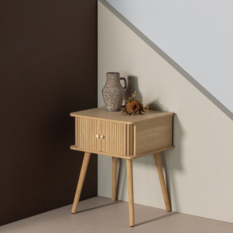 WOOOD KARRI Sängbord i MDF och Furu, Naturlig