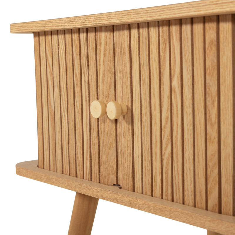 WOOOD KARRI Sängbord i MDF och Furu, Naturlig
