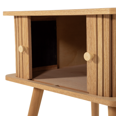 WOOOD KARRI Sängbord i MDF och Furu, Naturlig