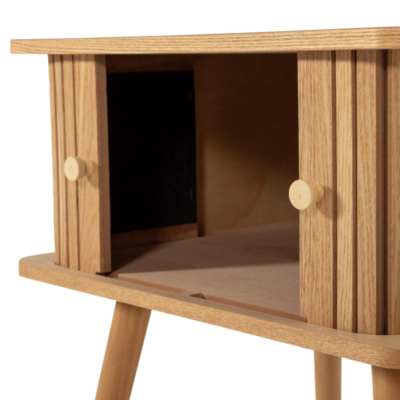 WOOOD KARRI Sängbord i MDF och Furu, Naturlig