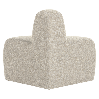 WOOOD Mojo Rund Hörnmodul till Matbänk med Ryggstöd i Bouclé Beige