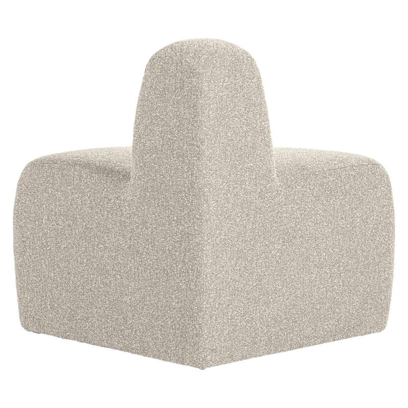 WOOOD Mojo Rund Hörnmodul till Matbänk med Ryggstöd i Bouclé Beige