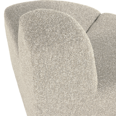WOOOD Mojo Rund Hörnmodul till Matbänk med Ryggstöd i Bouclé Beige