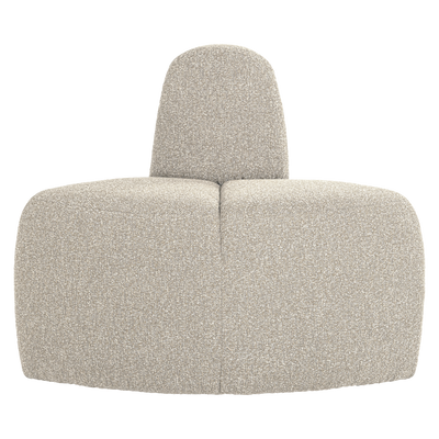 WOOOD Mojo Rund Hörnmodul till Matbänk med Ryggstöd i Bouclé Beige
