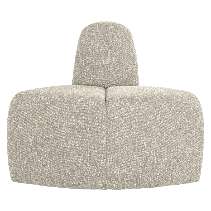 WOOOD Mojo Rund Hörnmodul till Matbänk med Ryggstöd i Bouclé Beige