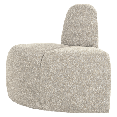 WOOOD Mojo Rund Hörnmodul till Matbänk med Ryggstöd i Bouclé Beige