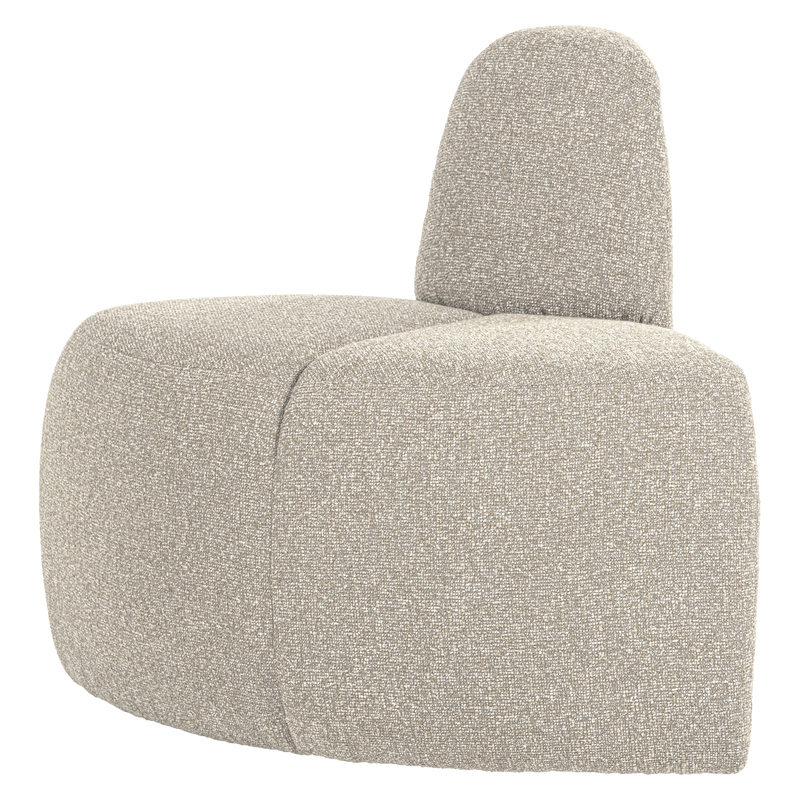 WOOOD Mojo Rund Hörnmodul till Matbänk med Ryggstöd i Bouclé Beige