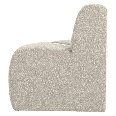 WOOOD Mojo Rund Hörnmodul till Matbänk med Ryggstöd i Bouclé Beige
