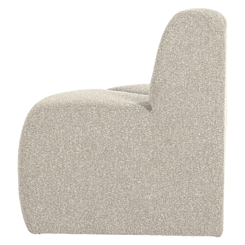 WOOOD Mojo Rund Hörnmodul till Matbänk med Ryggstöd i Bouclé Beige
