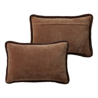 WOOOD Luvo kuddar bomullssammet rosa/sand 4-pack