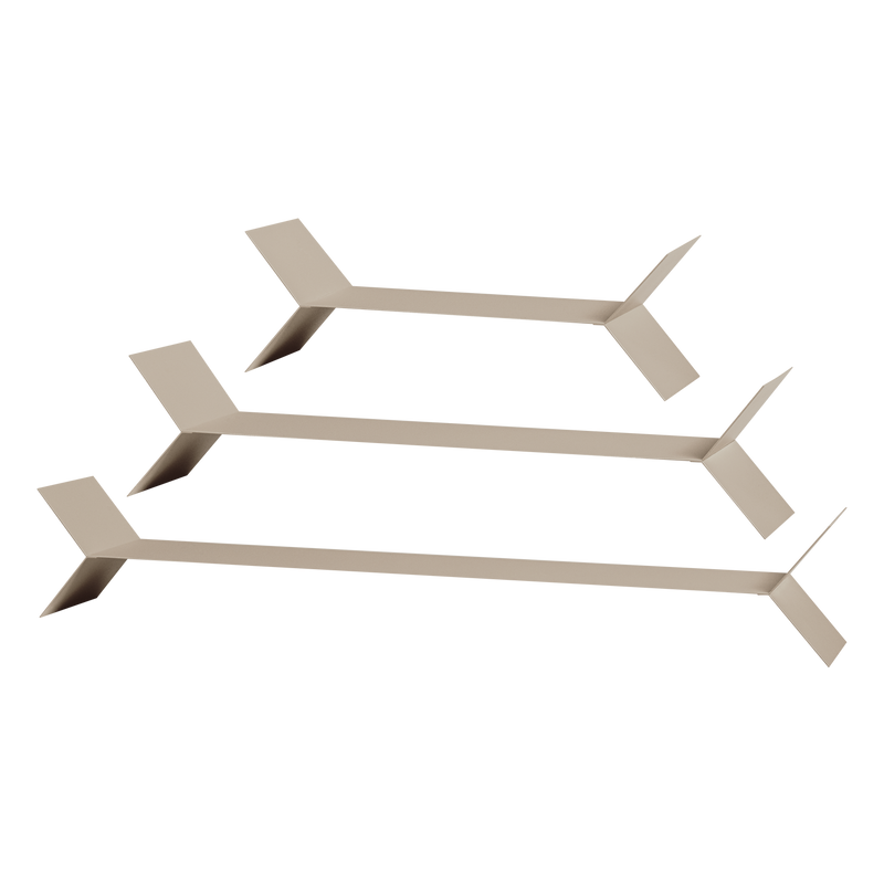 WOOOD Lorin vägghyllor metall sand 3-pack
