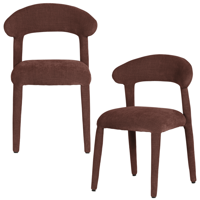 WOOOD Sile matstol linnelook vinröd 2-pack