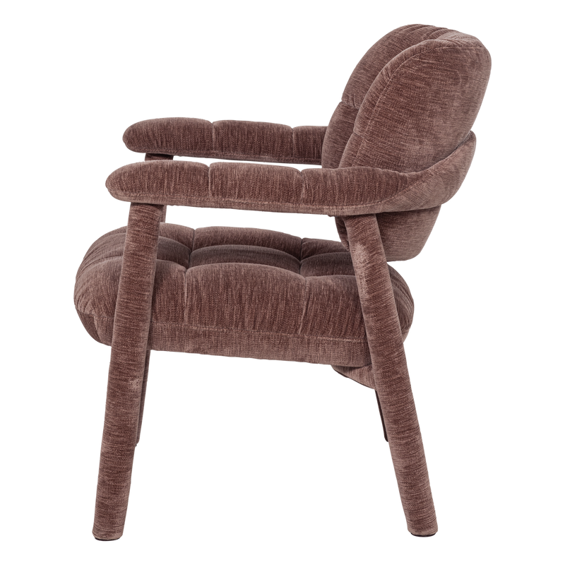 WOOOD Loom fåtölj chenille gammelrosa