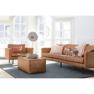 WOOOD RODEO Puff 43x120 Ekoläder Konjak