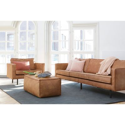 WOOOD RODEO Puff 43x120 Ekoläder Konjak