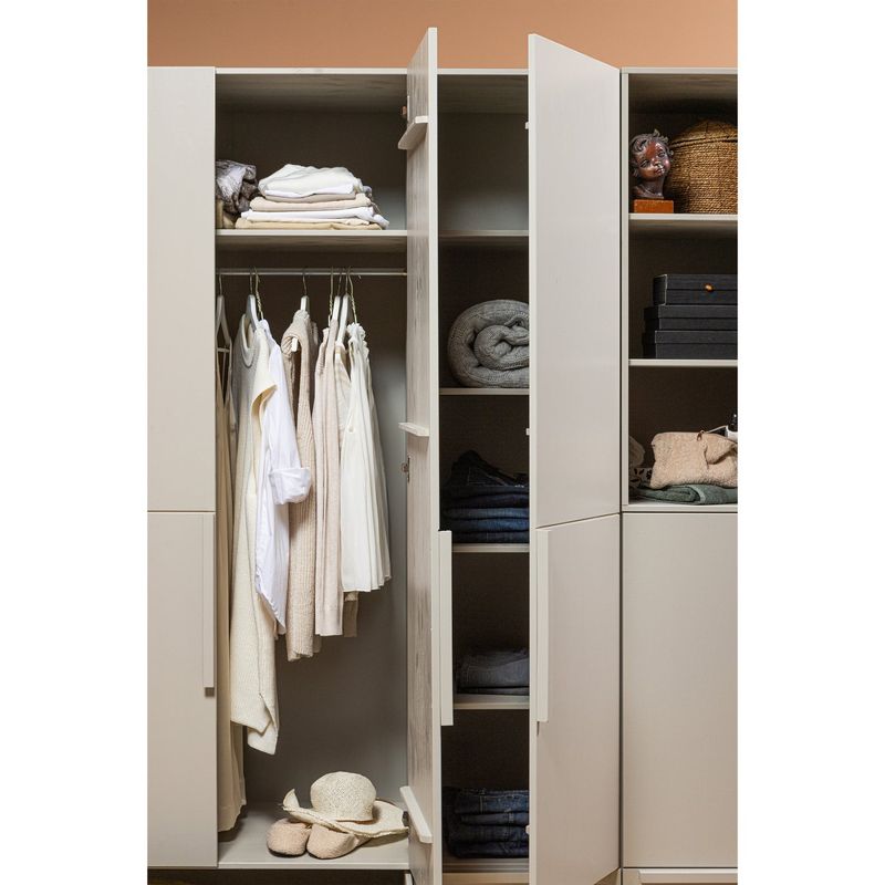 WOOOD PURE 3-dörrars garderob SPLITDOOR Furu Dammrosa