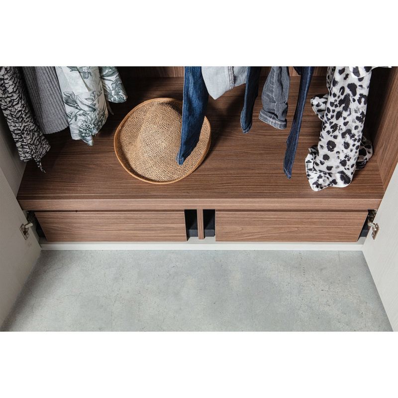 WOOOD RENS 3-dörrars garderob Långt handtag Valnöt/Beige Grå