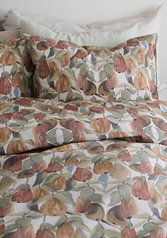 Borganäs Höstpäron påslakanset i bomull multi 150x210 cm 2 delar