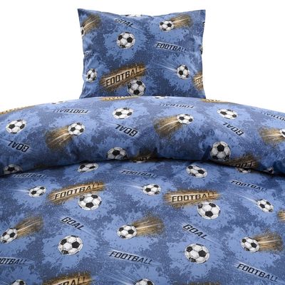 Borganäs Fotboll påslakanset i bomull blå 150x210 cm 2 delar