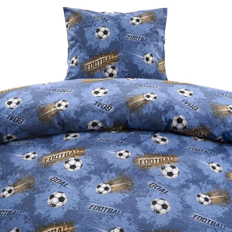 Borganäs Fotboll påslakanset i bomull blå 150x210 cm 2 delar