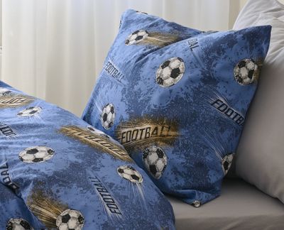 Borganäs Fotboll påslakanset i bomull blå 150x210 cm 2 delar