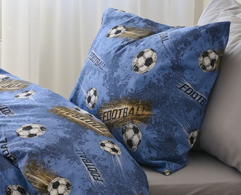 Borganäs Fotboll påslakanset i bomull blå 150x210 cm 2 delar