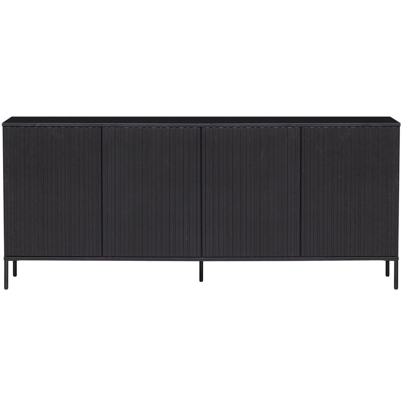 WOOOD NEW GRAVURE Sideboard 200 cm Furu Svart
