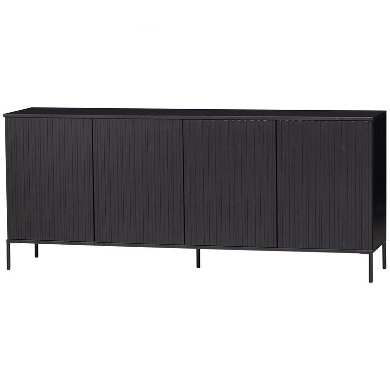 WOOOD NEW GRAVURE Sideboard 200 cm Furu Svart