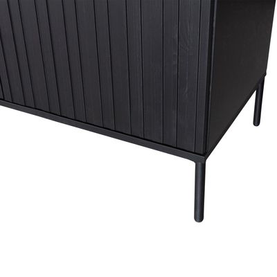 WOOOD NEW GRAVURE Sideboard 200 cm Furu Svart