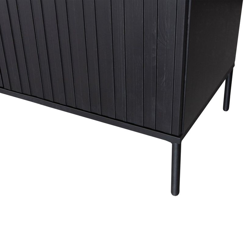 WOOOD NEW GRAVURE Sideboard 200 cm Furu Svart