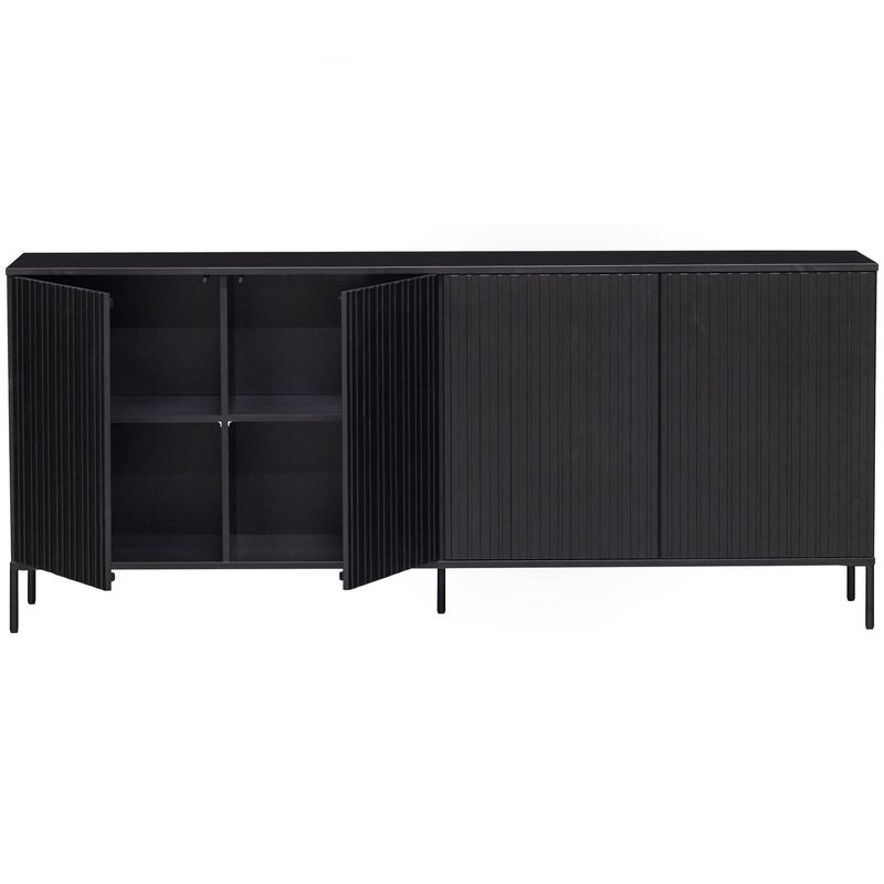 WOOOD NEW GRAVURE Sideboard 200 cm Furu Svart