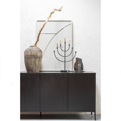 WOOOD NEW GRAVURE Sideboard 200 cm Furu Svart