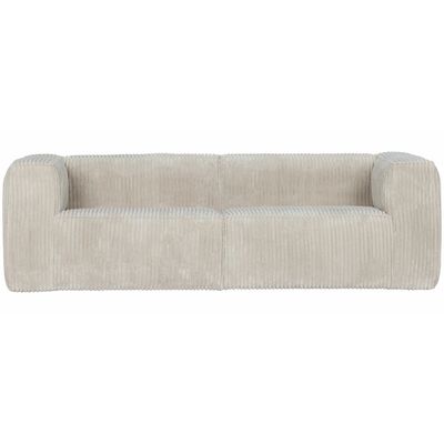 WOOOD BEAN 3,5-sits Soffa i Ribbad Tyg Natur