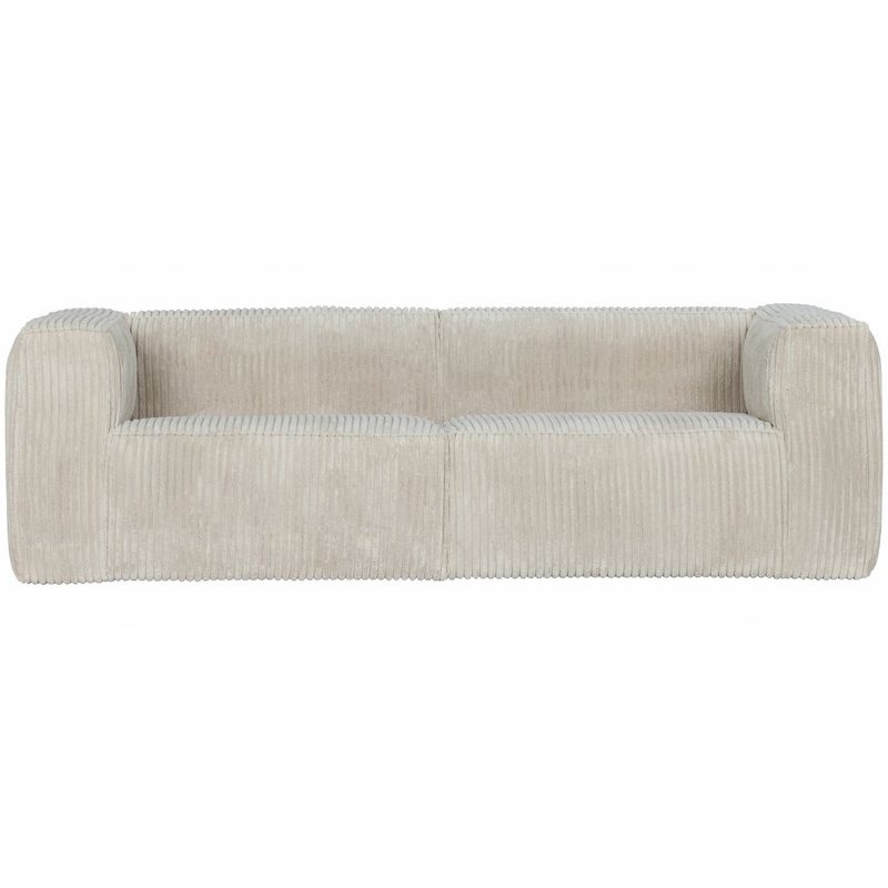 WOOOD BEAN 3,5-sits Soffa i Ribbad Tyg Natur