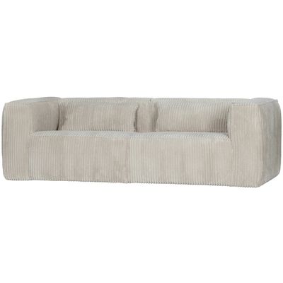 WOOOD BEAN 3,5-sits Soffa i Ribbad Tyg Natur