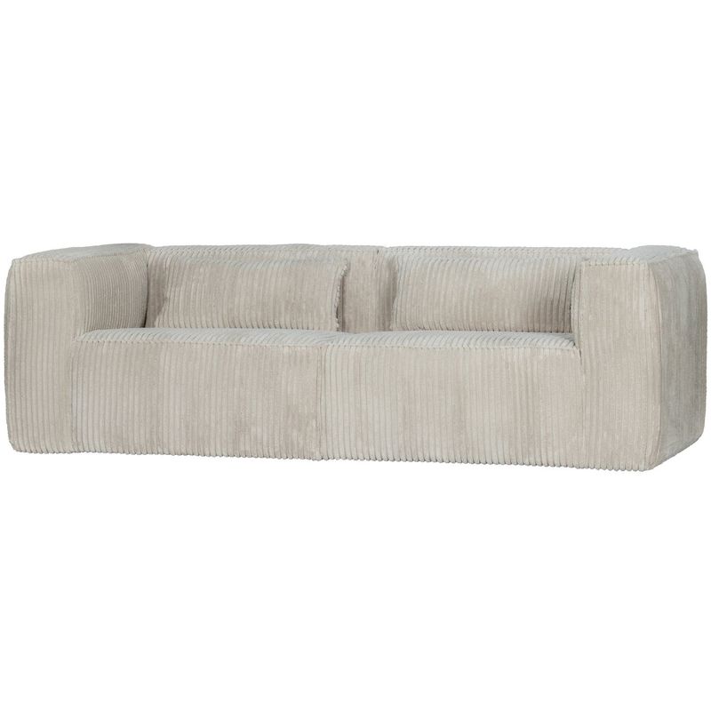 WOOOD BEAN 3,5-sits Soffa i Ribbad Tyg Natur