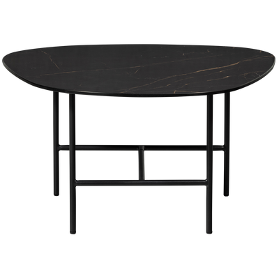 WOOOD VAJEN Soffbord med Marmorlook Bordsskiva Svart 70x70cm