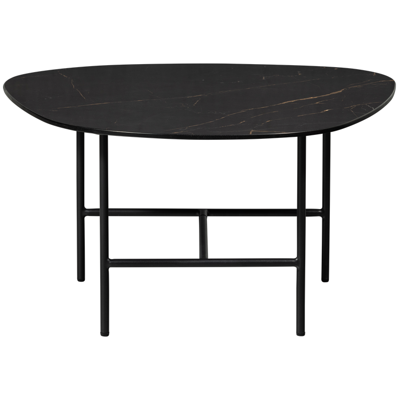 WOOOD VAJEN Soffbord med Marmorlook Bordsskiva Svart 70x70cm