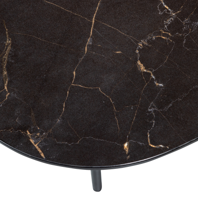 WOOOD VAJEN Soffbord med Marmorlook Bordsskiva Svart 70x70cm