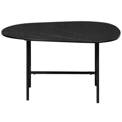 WOOOD VAJEN Soffbord med Marmorlook Bordsskiva Svart 70x70cm