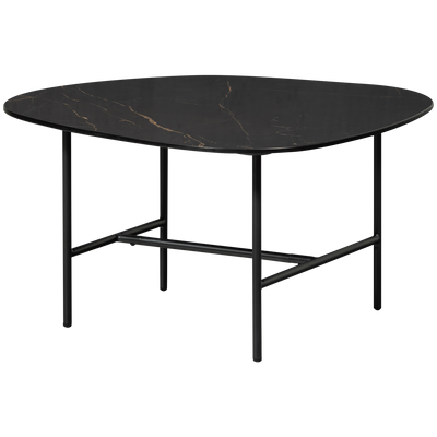 WOOOD VAJEN Soffbord med Marmorlook Bordsskiva Svart 70x70cm