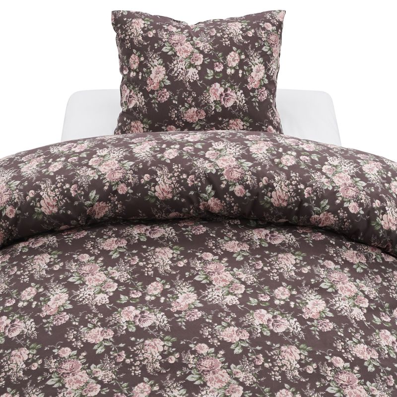 Borganäs Penny Microfiber påslakanset brun 150x210 cm 2 delar