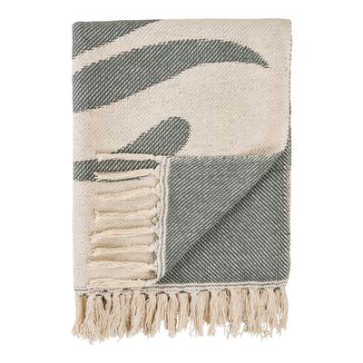 House Nordic Loni Plaid - Pläd, sand/grön, 130x180 cm