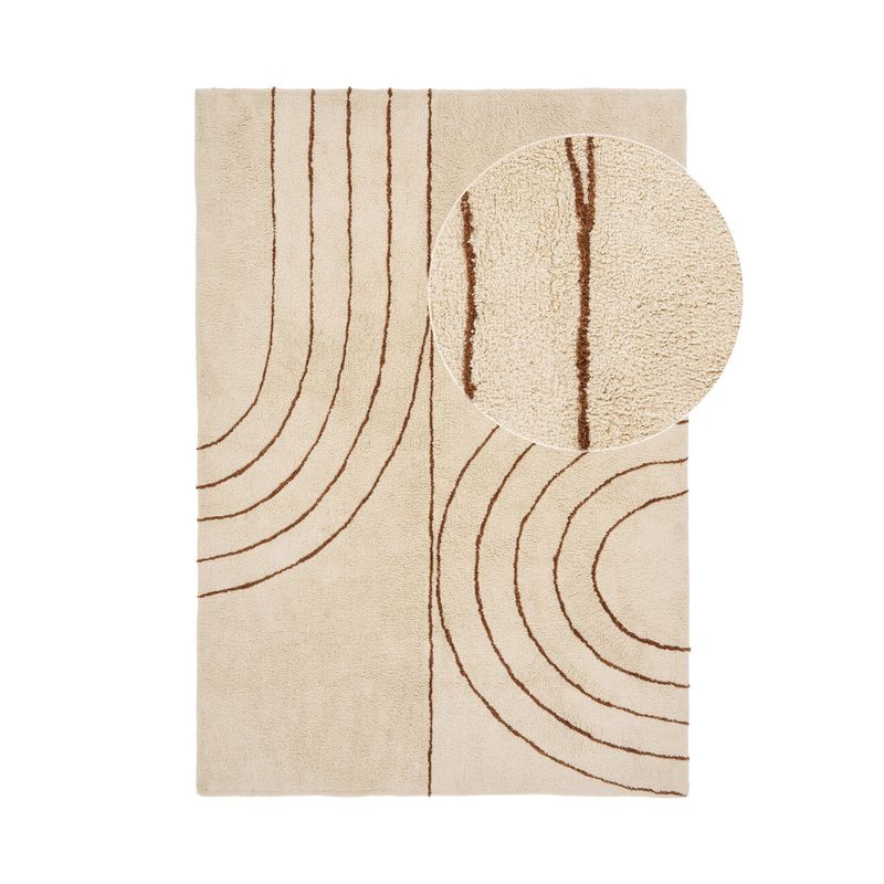 House Nordic Tampa Matta - Bomull med tryck, beige, 160x230 cm