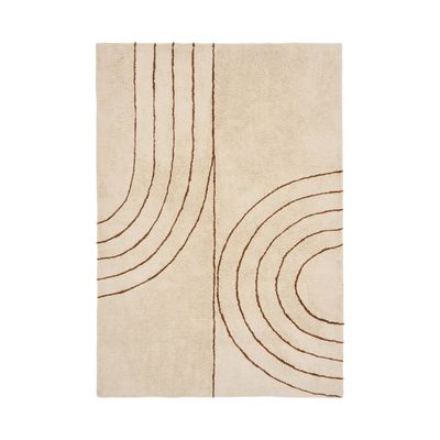 House Nordic Tampa Matta - Bomull med tryck, beige, 160x230 cm