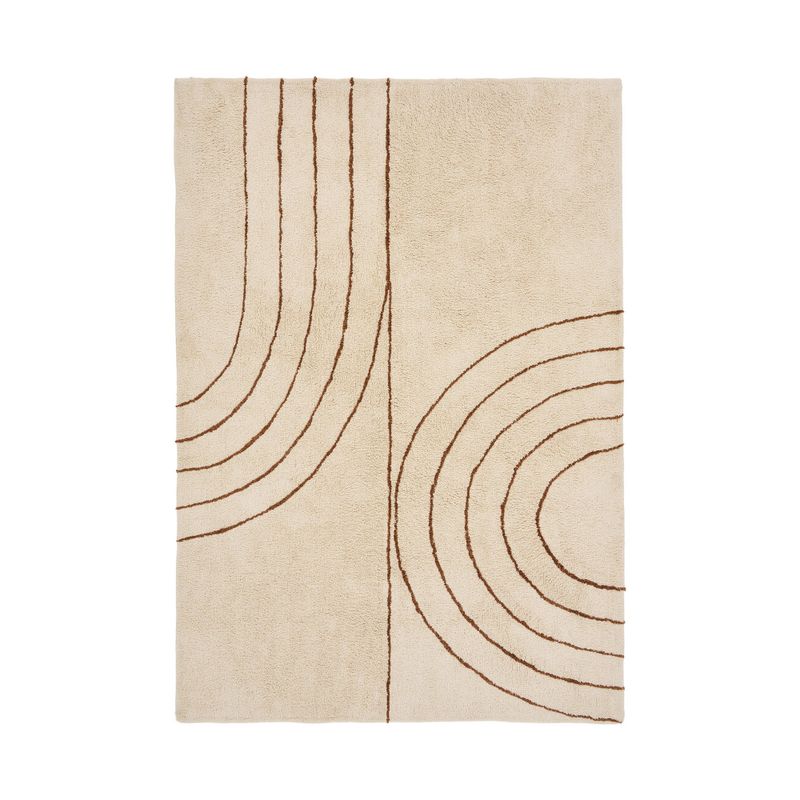 House Nordic Tampa Matta - Bomull med tryck, beige, 160x230 cm