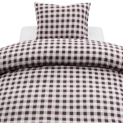 Borganäs Turild Microfiber påslakanset brun 150x210 cm 2 delar