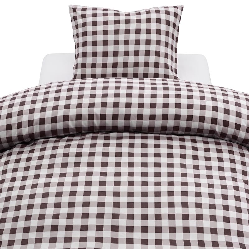 Borganäs Turild Microfiber påslakanset brun 150x210 cm 2 delar