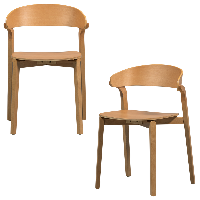 WOOOD Cras Matstol i Askfaner Natur 2 st